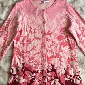 Pink and Burgundy Floral Sweater